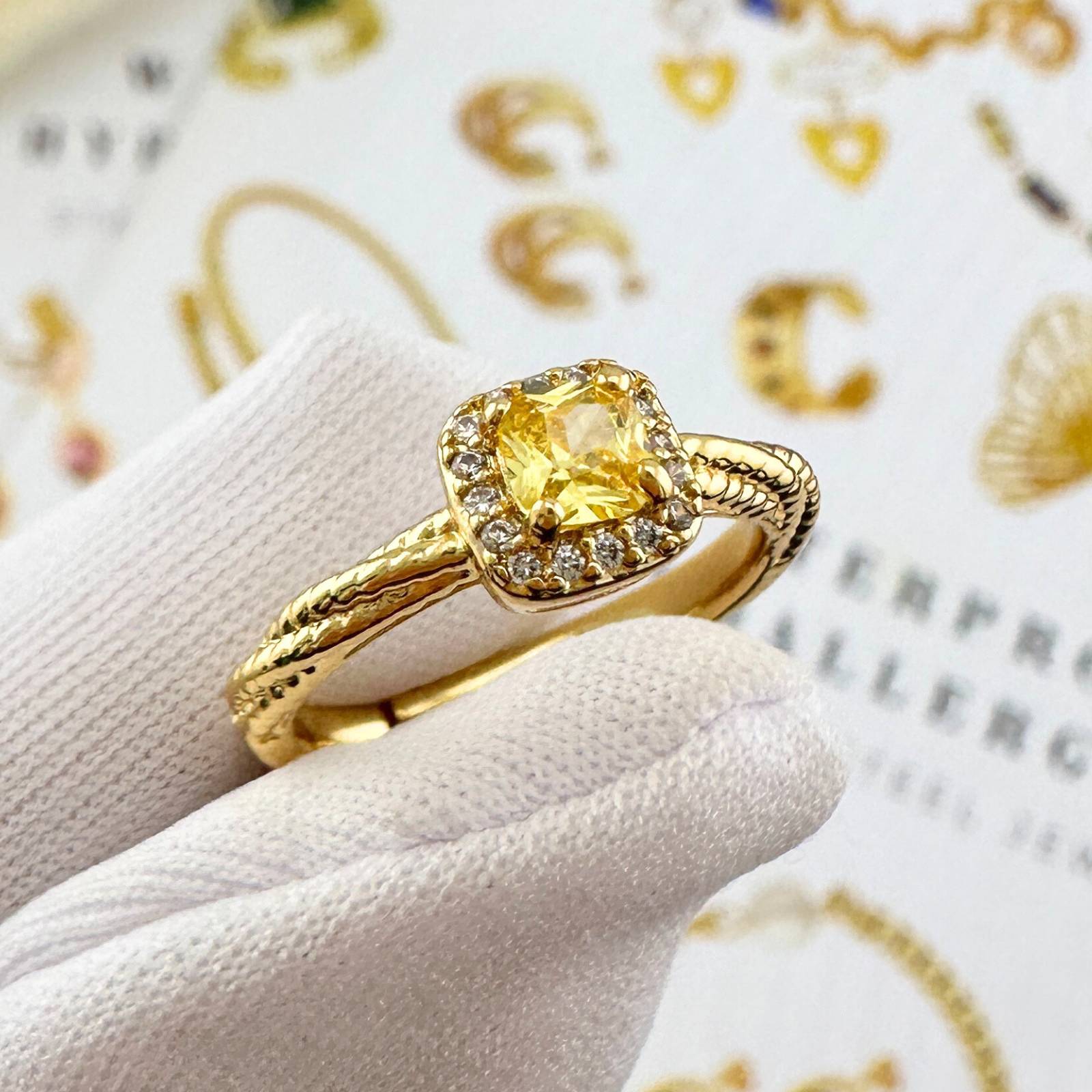 Ring, 18K Gold Plated Brass