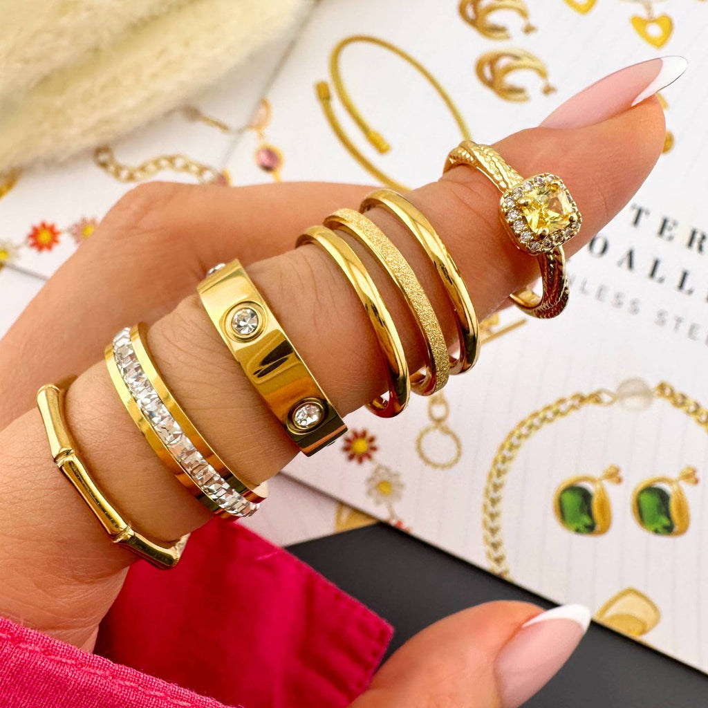Ring, 18K Gold Plated Brass