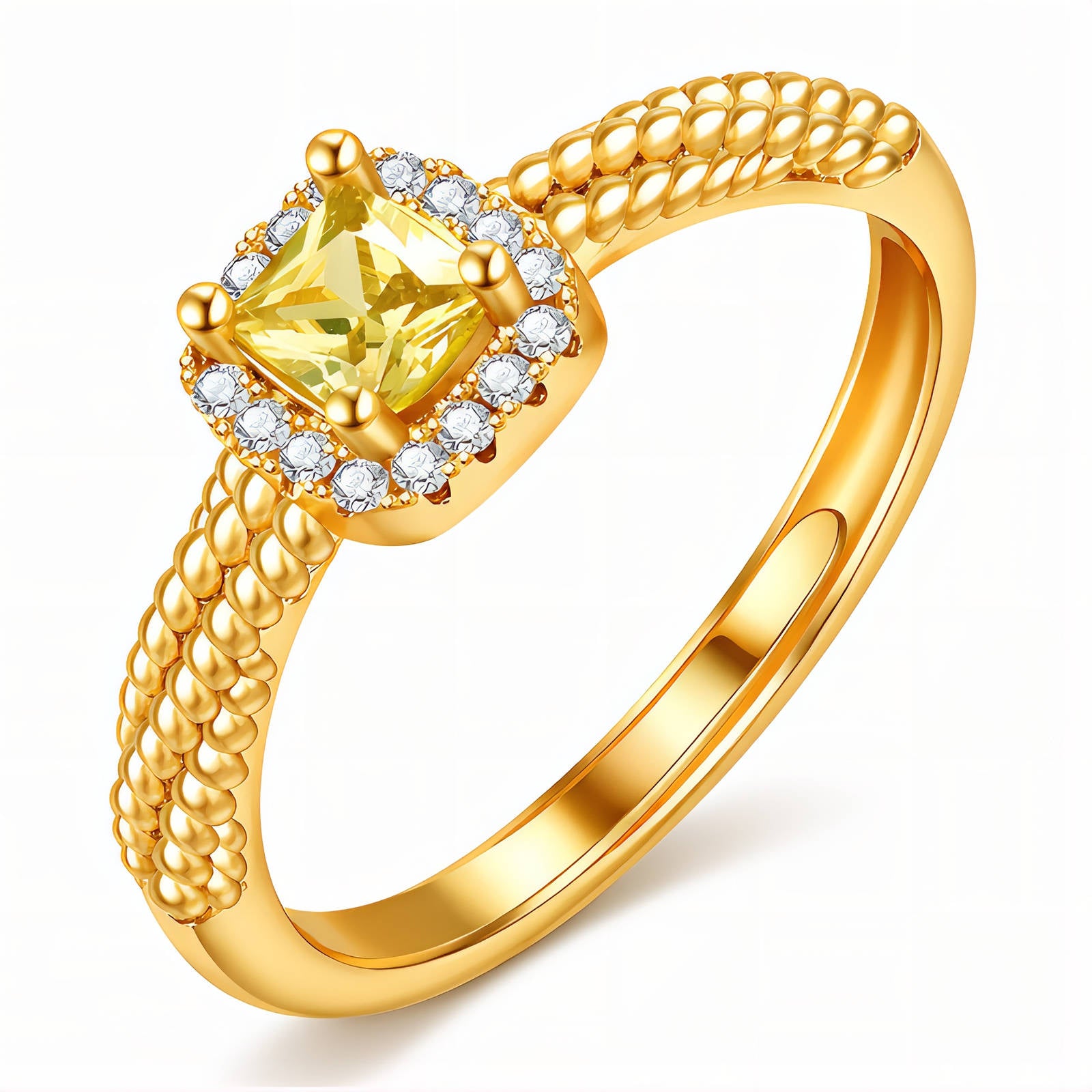 Ring, 18K Gold Plated Brass